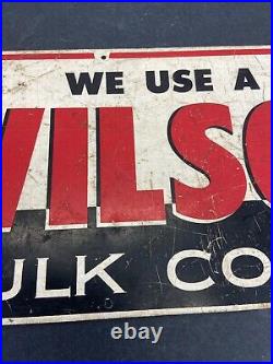 Original Antique Wilson Bulk Milk Cooler Metal Advertisement Sign