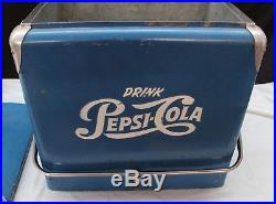 Original Vintage 1950's Pepsi-Cola Metal Cooler With Lid