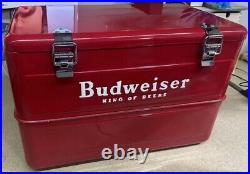 Original Vintage 1950s Professional Restored Budweiser Beer Large Metal Cooler