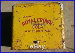 Original Vintage 1950s Royal Crown Cola Cooler Metal Soda Picnic Ice Chest