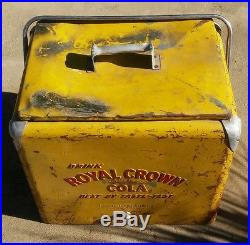 Original Vintage 1950s Royal Crown Cola Cooler Metal Soda Picnic Ice Chest