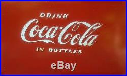 Original Vintage Coca-Cola Red Metal Cooler with Bottle Opener. Made in U. S. A