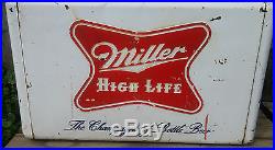 Original Vintage Mid Century Metal Miller High Life Beer Picnic Cooler