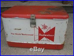 Original Vintage World Renowned Budweiser Cooler King of Beers Metal Cooler