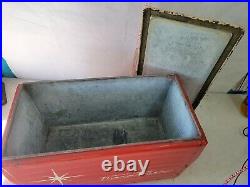 P-Vintage 1950's Poliron Thermaster Metal Cooler Ice Chest Original Finish