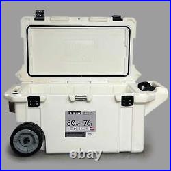 PELICAN 80 Quart Elite Wheeled Cooler with Handle & Bear Resistant White