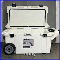 PELICAN 80 Quart Elite Wheeled Cooler with Handle & Bear Resistant White