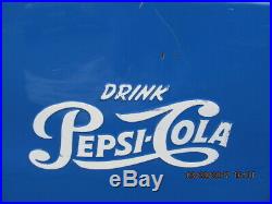 PEPSI COLA BLUE METAL PICNIC COOLER 1953 IN BOX EXC COND WithSANDWICH BOX