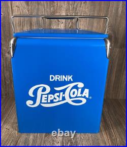 PEPSI-COLA Metal Cooler/Ice Chest 1950s Inspired 16.5Tx13wx9.5d Excellent