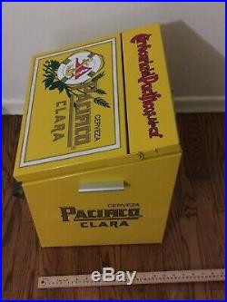 Pacifico Beer Cooler Metal Ice Box Advertising Cerveza Mexico Aluminum Vintage