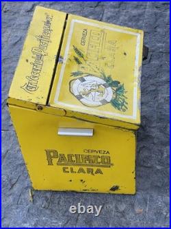 Pacifico Beer Metal Cooler Ice Chest 14x16x17 Vintage