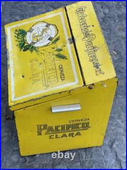 Pacifico Beer Metal Cooler Ice Chest 14x16x17 Vintage