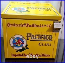 Pacifico Clara Beer Metal Cooler Ice Chest Bottle Opener 14x13x18 Yellow Pacifico Clara Beer Metal Cooler Ice Chest Bottle Opener 14x13x18 Yellow