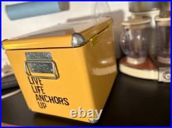 Pacifico Clara Beer Metal Cooler Ice Chest Bottle Opener 14x13x18 Yellow