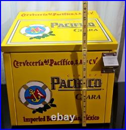Pacifico Clara Beer Metal Cooler Ice Chest Bottle Opener 14x13x18 Yellow Pacifico Clara Beer Metal Cooler Ice Chest Bottle Opener 14x13x18 Yellow