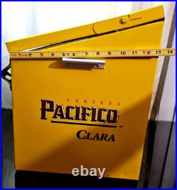 Pacifico Clara Beer Metal Cooler Ice Chest Bottle Opener 14x13x18 Yellow Pacifico Clara Beer Metal Cooler Ice Chest Bottle Opener 14x13x18 Yellow