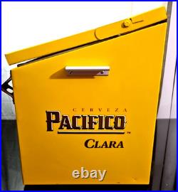 Pacifico Clara Beer Metal Cooler Ice Chest Bottle Opener 14x13x18 Yellow Pacifico Clara Beer Metal Cooler Ice Chest Bottle Opener 14x13x18 Yellow