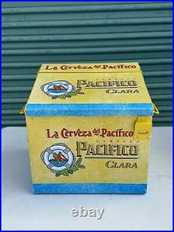 Pacifico Clara Cerveza Beer Cooler Metal Ice Chest Yellow
