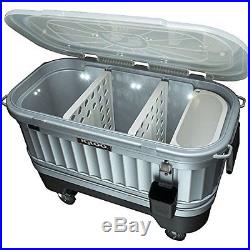 Party Bar Cooler Igloo Chest Ice Metal Lights Portable Patio Storage Drinks Cans
