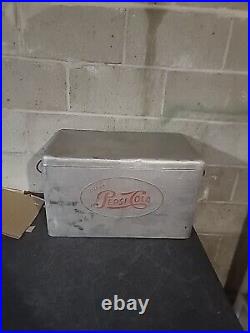 Pepsi Cola Vintage Retro 1950's Metal Aluminum Drink Cooler/Ice Chest Full Size