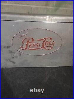 Pepsi Cola Vintage Retro 1950's Metal Aluminum Drink Cooler/Ice Chest Full Size