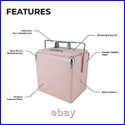 Permasteel PS-A205-14QT-PK Portable Picnic Cooler, 14-Quart, Pink