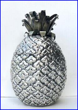 Pineapple Metal Ice Bucket Cooler Italian Design Mid Century Vintage Antique