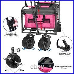Pink Heavy Duty Collapsible Wagon Cart Cooler Bag Outdoor Folding Utility