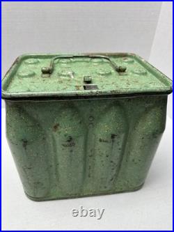 PolarPack Universal Container Company Green Metal Bottle Cooler Ice Chest 1930s PolarPack Universal Container Company Green Metal Bottle Cooler Ice Chest 1930s