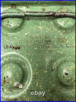 PolarPack Universal Container Company Green Metal Bottle Cooler Ice Chest 1930s