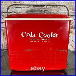 Poloron COLA COOLER Metal Ice Chest Fiberglass Insulated Can Opener RUST FREE