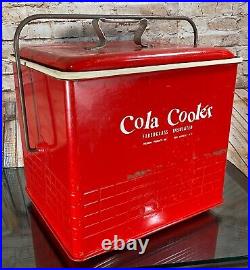Poloron COLA COOLER Metal Ice Chest Fiberglass Insulated Can Opener RUST FREE