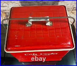 Poloron COLA COOLER Metal Ice Chest Fiberglass Insulated Can Opener RUST FREE