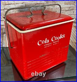 Poloron COLA COOLER Metal Ice Chest Fiberglass Insulated Can Opener RUST FREE