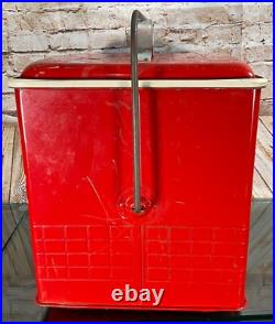Poloron COLA COOLER Metal Ice Chest Fiberglass Insulated Can Opener RUST FREE
