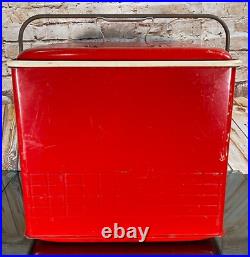 Poloron COLA COOLER Metal Ice Chest Fiberglass Insulated Can Opener RUST FREE