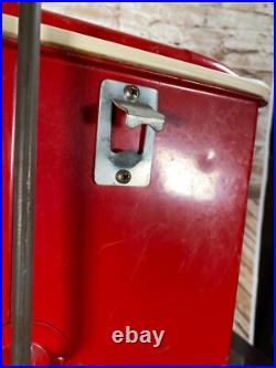 Poloron COLA COOLER Metal Ice Chest Fiberglass Insulated Can Opener RUST FREE