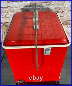 Poloron COLA COOLER Metal Ice Chest Fiberglass Insulated Can Opener RUST FREE