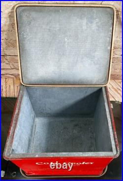 Poloron COLA COOLER Metal Ice Chest Fiberglass Insulated Can Opener RUST FREE
