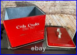 Poloron COLA COOLER Metal Ice Chest Fiberglass Insulated Can Opener RUST FREE