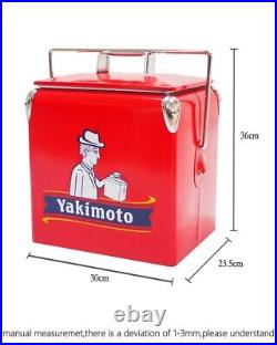 Popular Red Metal Ice Chest Box Yakimoto 14QT Cooler for Patry BBQs RV Outdoor