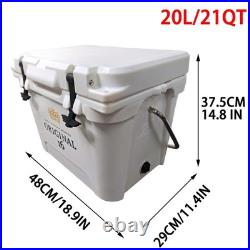 Portable 21Qt Plastic Ice Chest with Metal Handles, High-Efficiency Insulation