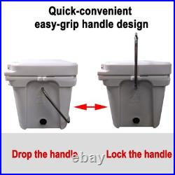 Portable 21Qt Plastic Ice Chest with Metal Handles, High-Efficiency Insulation