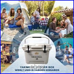 Portable 21Qt Plastic Ice Chest with Metal Handles, High-Efficiency Insulation