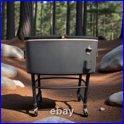 Portable 82Qt Rolling Cooler Cart, Ice Beer Beverage Chest for Outdoor Camping Portable 82Qt Rolling Cooler Cart, Ice Beer Beverage Chest for Outdoor Camping