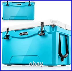 Portable Cooler Box 63 Cans Heavy Duty 35-Quart Blue Camping Outdoor Sports