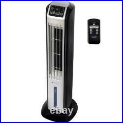 Portable Evaporative Air Cooler, Humidifier, Tower Fan with Remote, Swamp Cooling