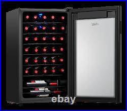 Premium 34 Bottle Wine Cooler Chiller Fridge Refrigerator Beverage Led Black New