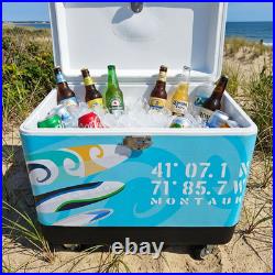 Premium 54Qt Rolling Cooler Stainless Steel Ice Chest for Camping Picnic BBQs