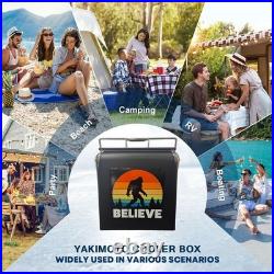 Premium Outdoor Cooler, 14-Quart Portable Model Metal Ice Box, Rare Matte Black